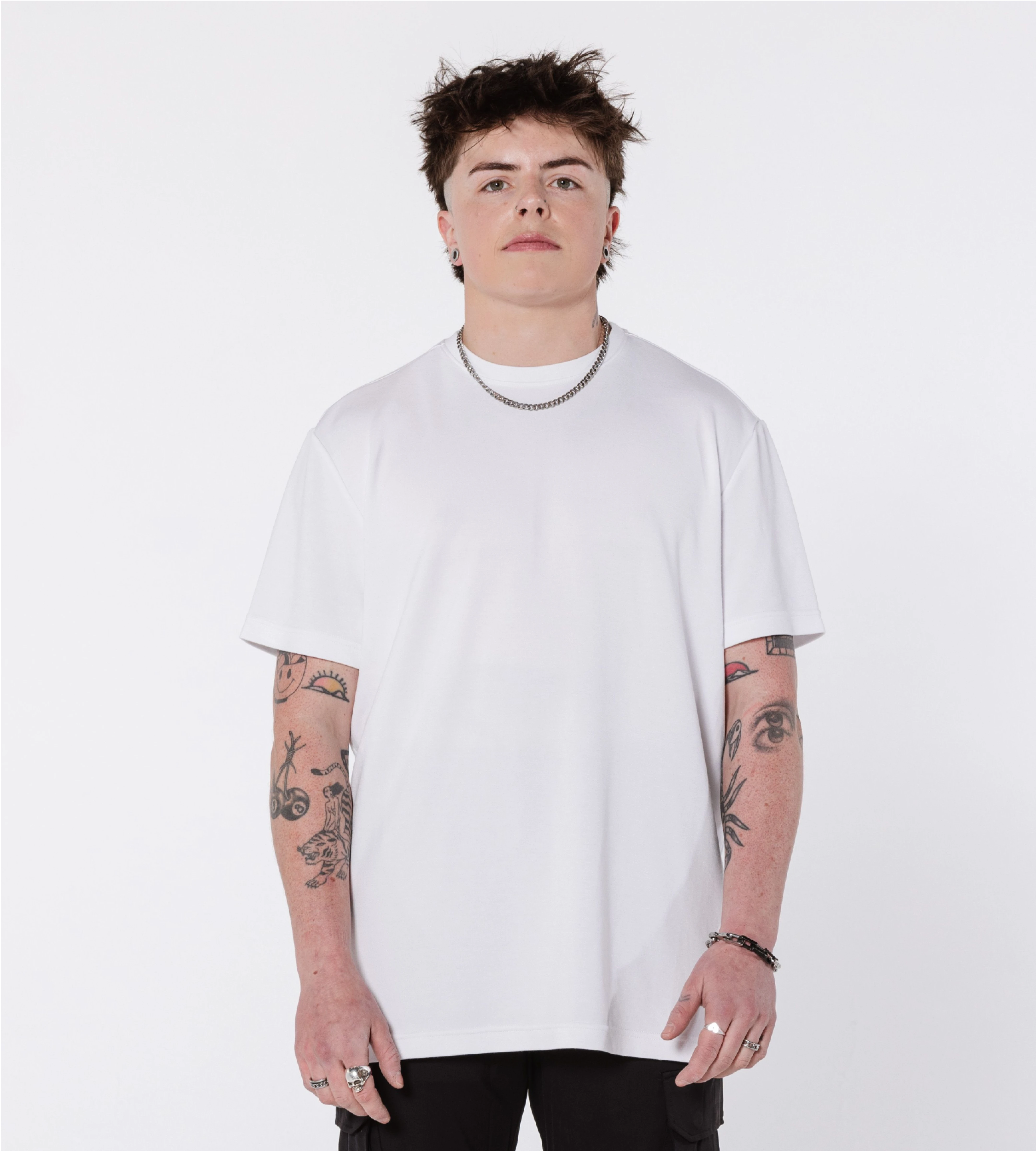 Bristol Tee White Space, COMF+ piqué fabric in white
