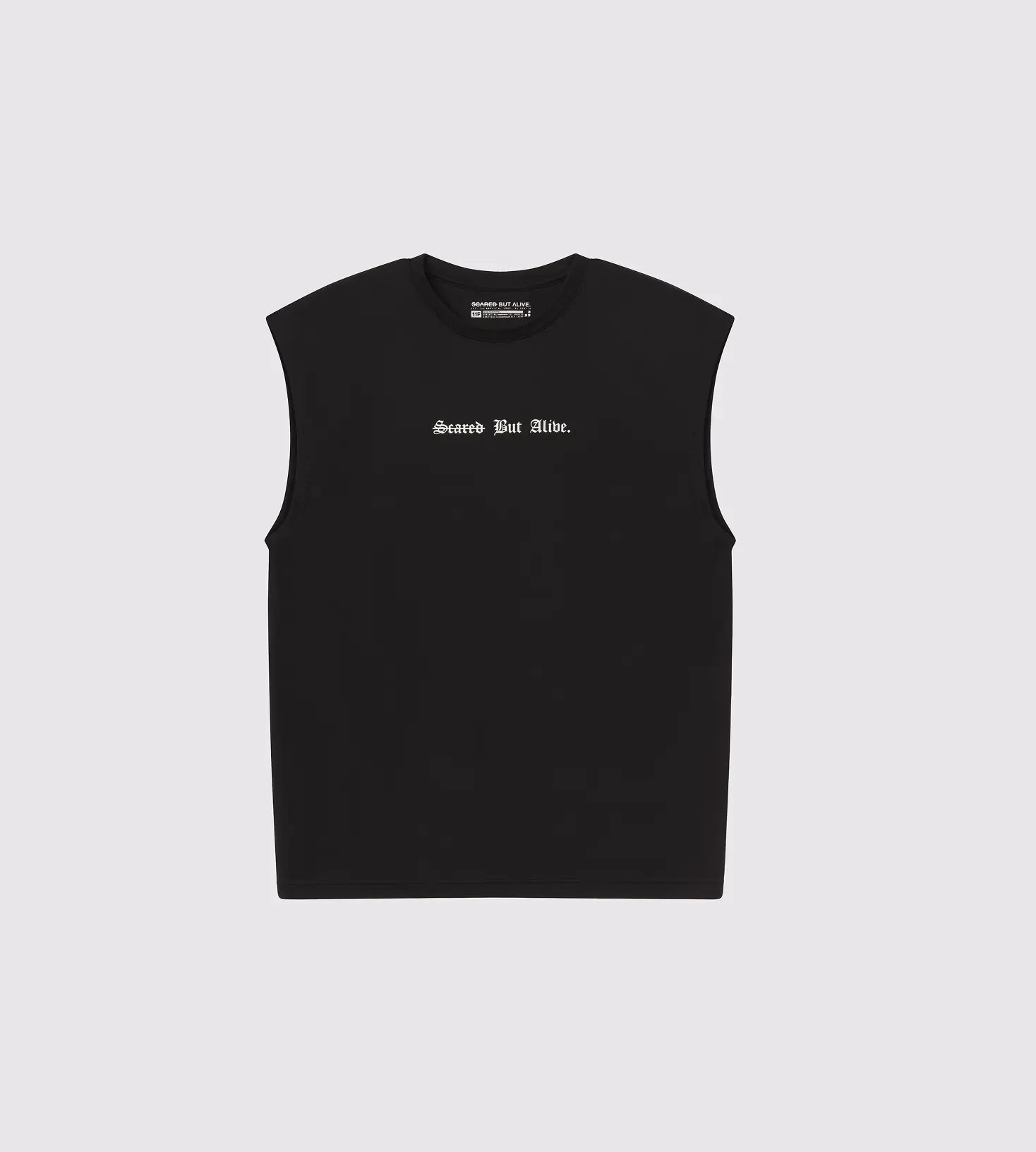 London Tank Black Out flat lay, COMF+ piqué surface